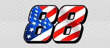 American Flag Race Car Numbers Decals and Racing Graphics