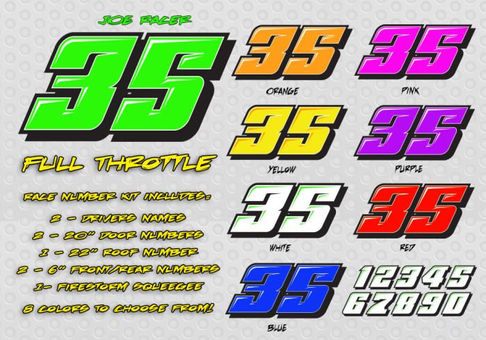 racing number fonts