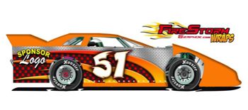 Flame-Checkers-Dirt-Late-Model-Wrap-Racing-Graphics