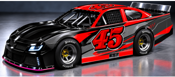 red gray late model race car wrap