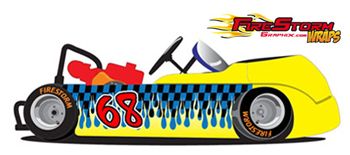 Fired Up Checkers Go Kart Wrap
