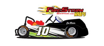 Blue Flame Checkers Go Kart Wrap