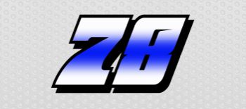 White Blue White Fade Kart Numbers Kit