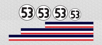 HERBIE THE LOVE BUG DECAL STRIPE & NUMBER KIT
