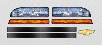 s10 Hairy Glass Drag Car Headlight Decals