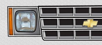 1982-1987 chevy s-10 headlight and grill decal
