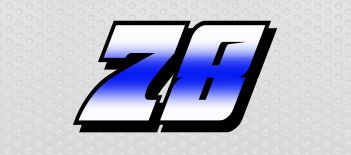 White Blue White Fade Car Number Decal Kit