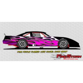 Pink Triple Flames Pavement Asphalt Late Model Wrap