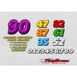 Prismatic Motorcycle Racing Numbers