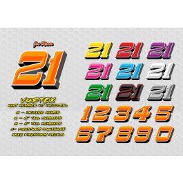 Vortex Go Snowmobile Sled Racing Number Decal Kit